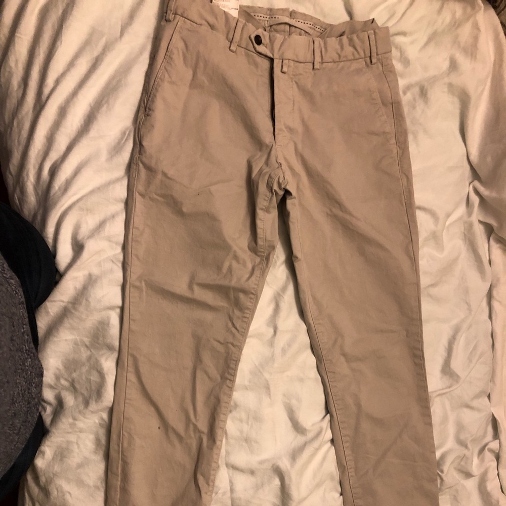 SuitSupply STONE PORTO PLEAT WASHED CHINO